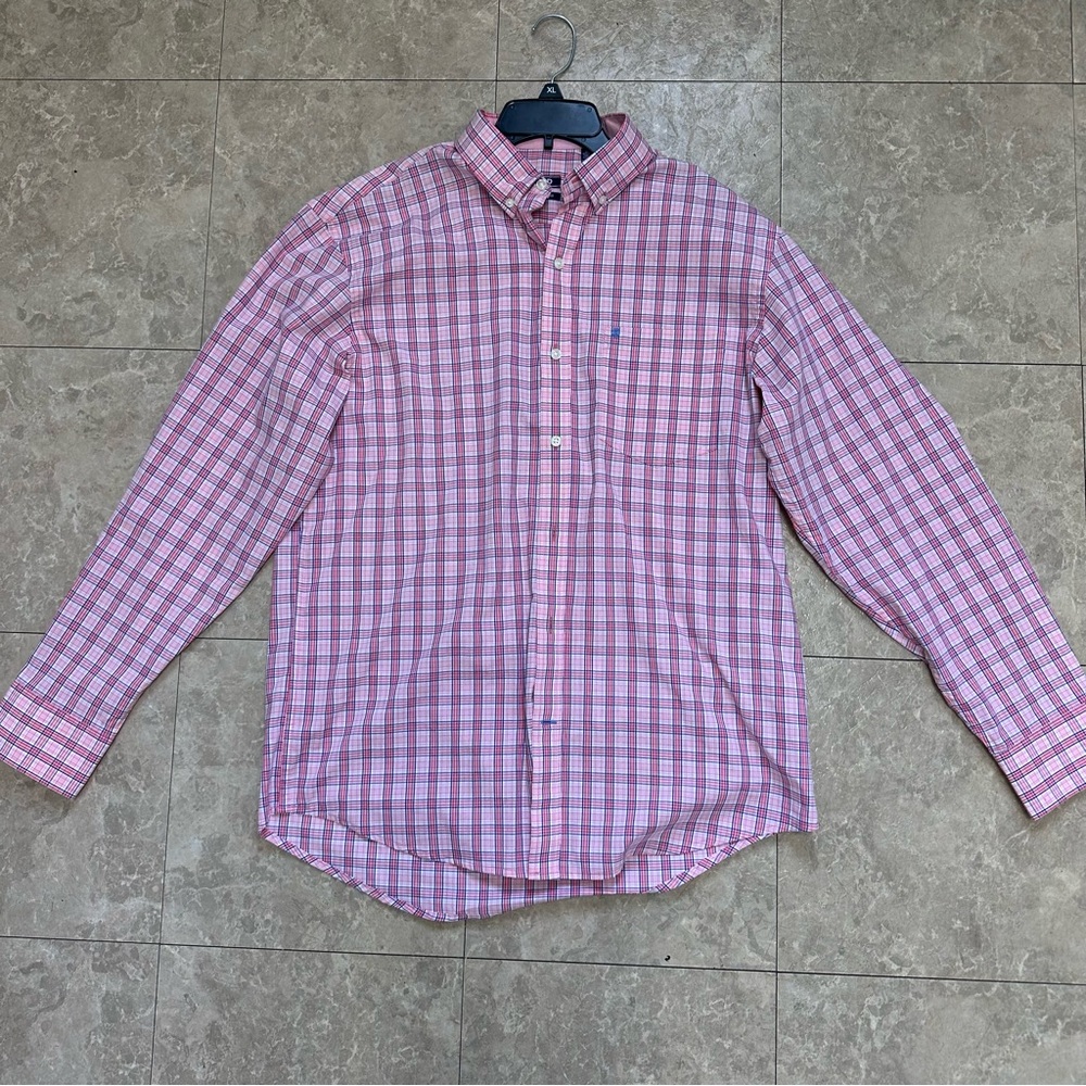 Men's Pink Pattern Button Down T-shirt